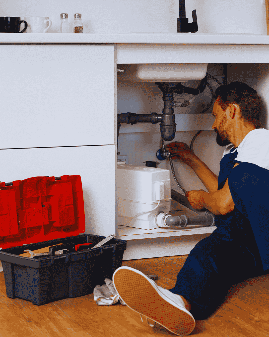 Emergency plumber in Boynton Beach shutting off and repairing a burst water supply pipe
